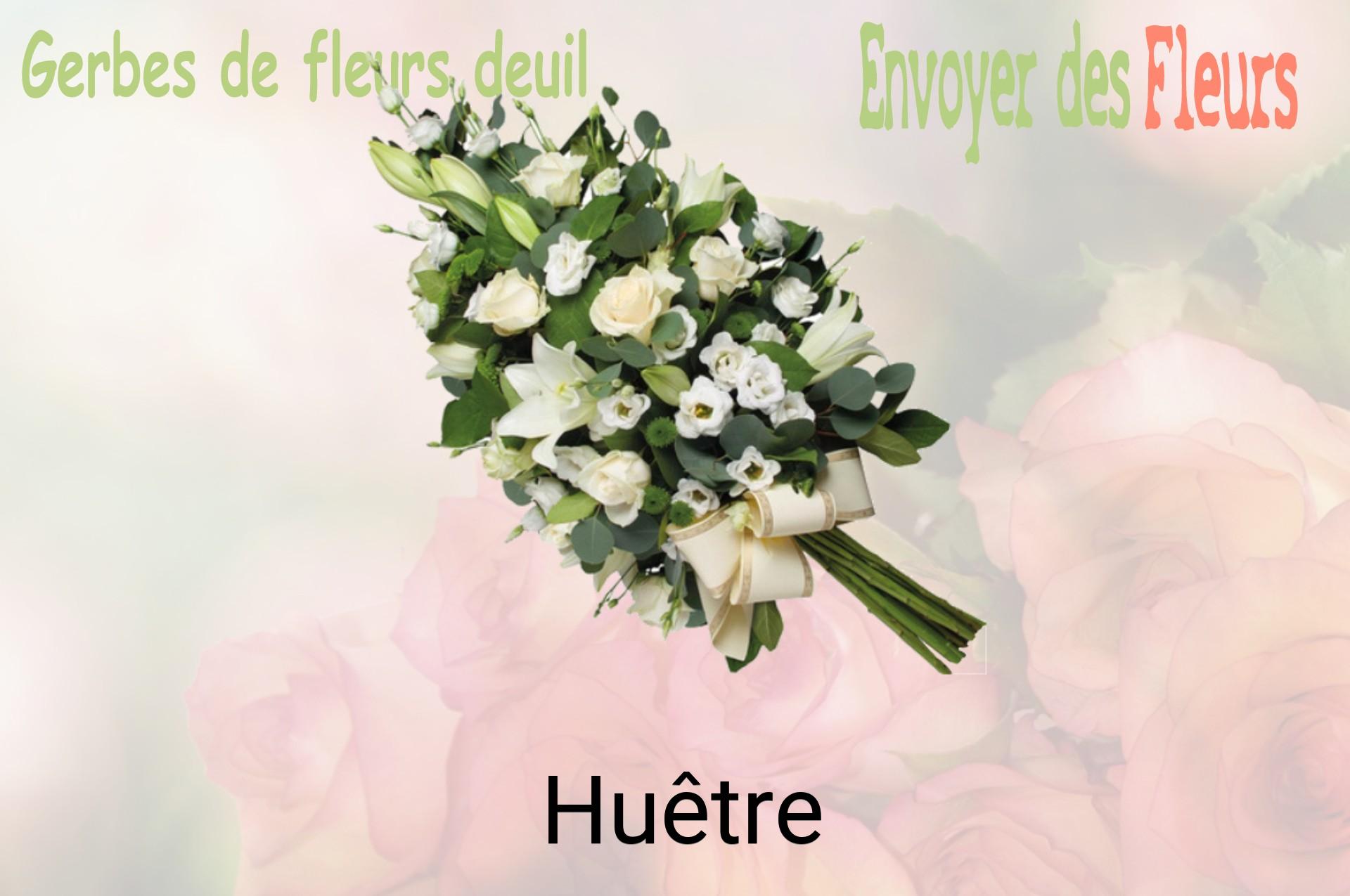 Gerbe de fleurs de deuil livrée à Huêtre